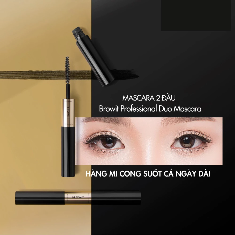 Mascara 2 đầu Browit Professional Duo màu Sexy Black 4g+4g