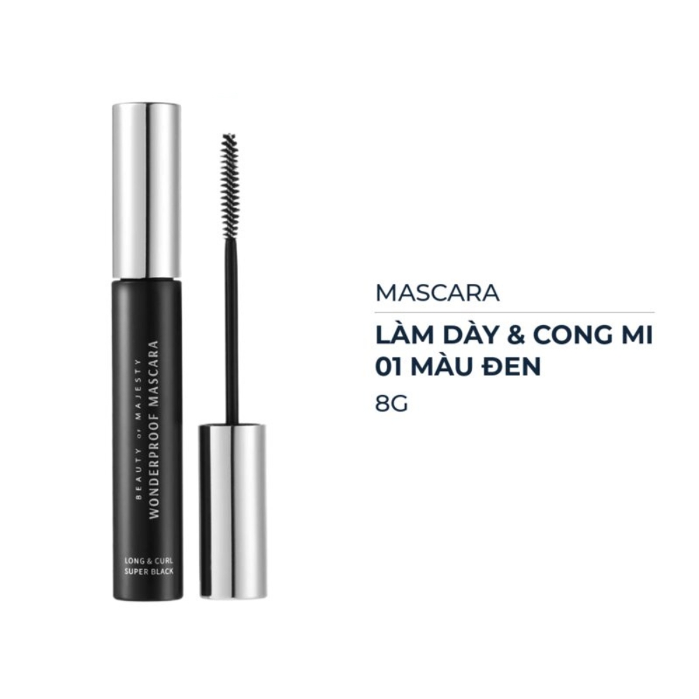 Mascara B.O.M làm dày và cong mi 01 màu đen 8g (nắp bạc)
