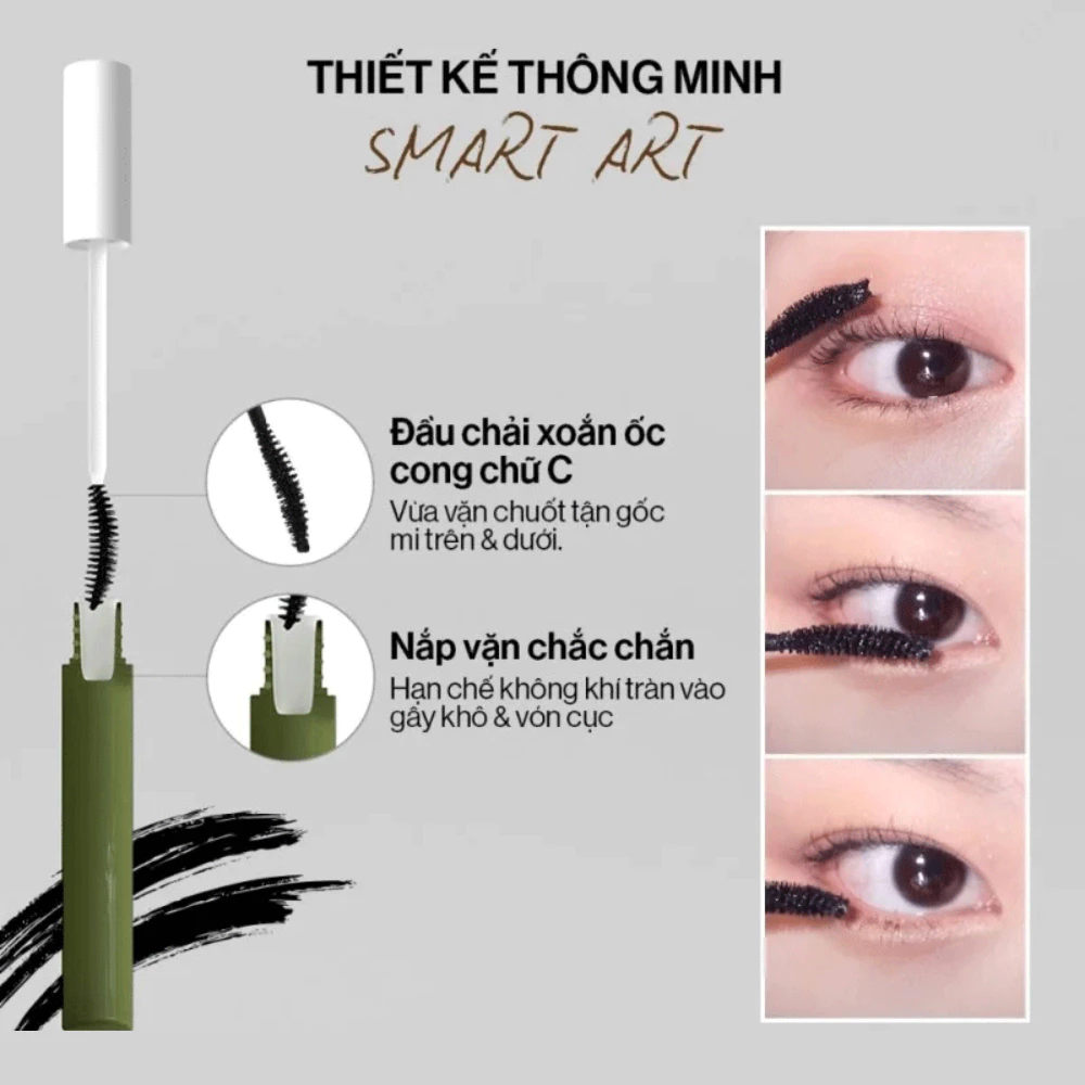 Mascara Glamrr Q làm cong, dài mi, lâu trôi, thuần chay 7g