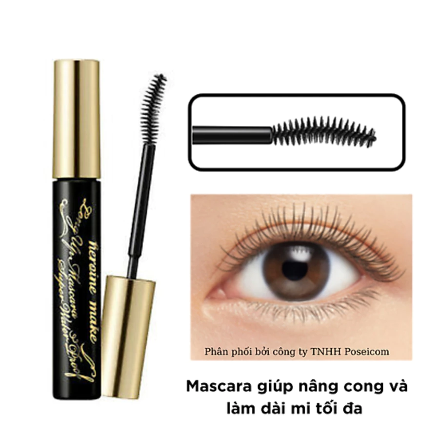 Mascara Kissme nâng cong và dày mi màu đen 6g