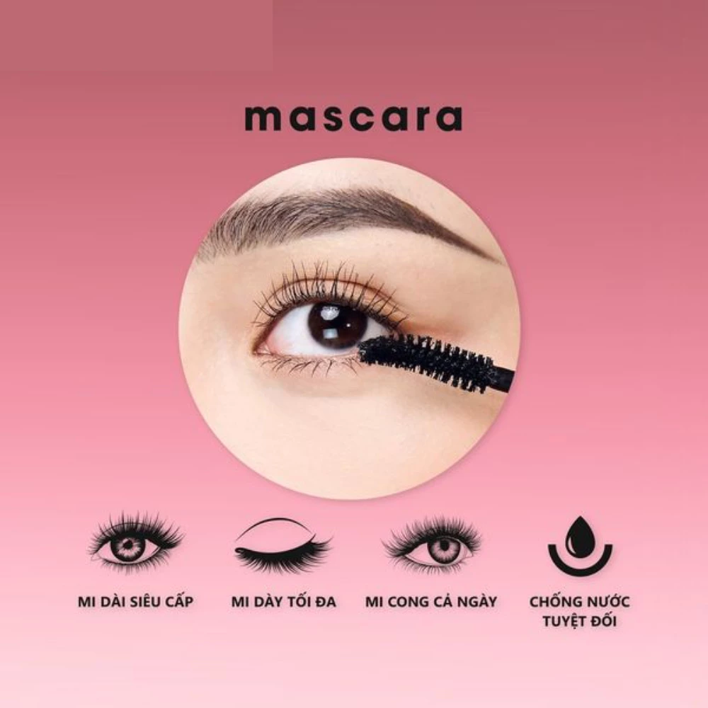 Mascara Silkygirl 2 đầu làm cong, dày và định hình mi 3g