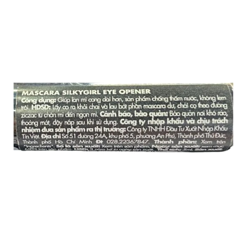 Mascara Silkygirl làm dài và dày mi, ngăn thấm nước 5ml