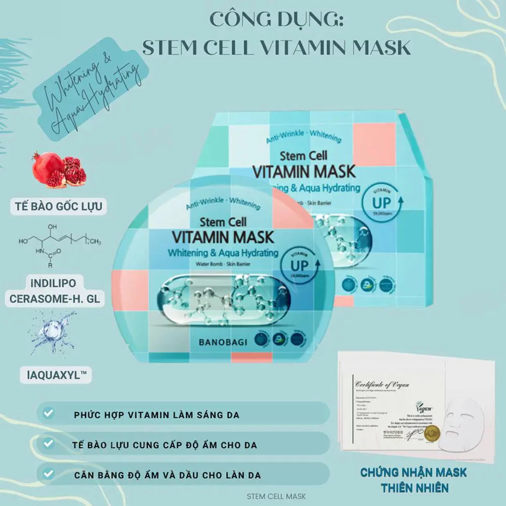 Mặt nạ Banobagi dưỡng sáng - nâng tông da/thư giãn da/mờ thâm nám/làm săn chắc da/cấp nước 30g