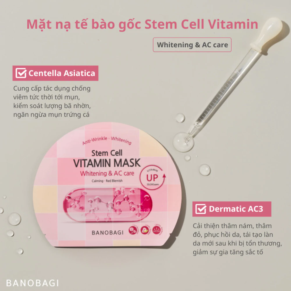Mặt nạ Banobagi dưỡng sáng - se lỗ chân lông/cấp ẩm cho da/hỗ trợ nâng cơ/chăm sóc da mụn/tẩy tế bào chết 30g