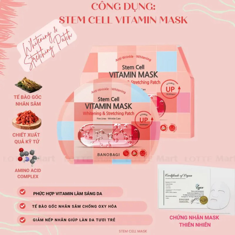 Mặt nạ Banobagi dưỡng sáng - se lỗ chân lông/cấp ẩm cho da/hỗ trợ nâng cơ/chăm sóc da mụn/tẩy tế bào chết 30g