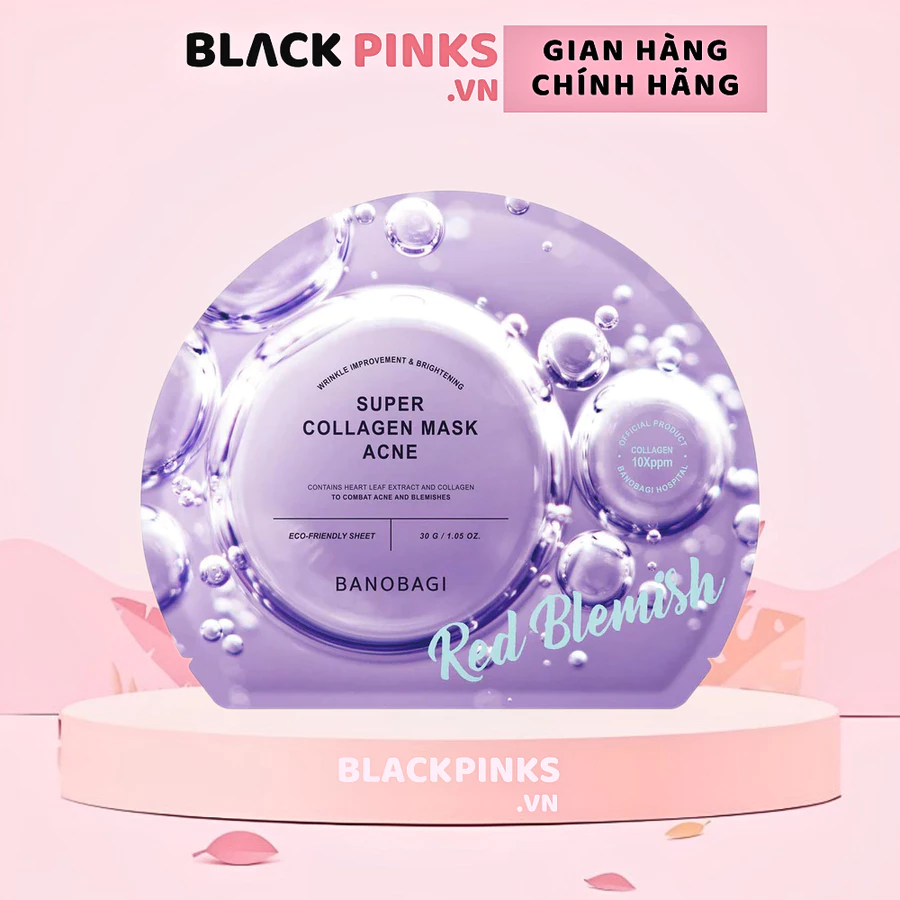 Mặt nạ Banobagi Super Collagen - hỗ trợ giảm mụn/ hỗ trợ phục hồi da/cấp ẩm da căng bóng/bổ sung collagen, mờ nám 30g