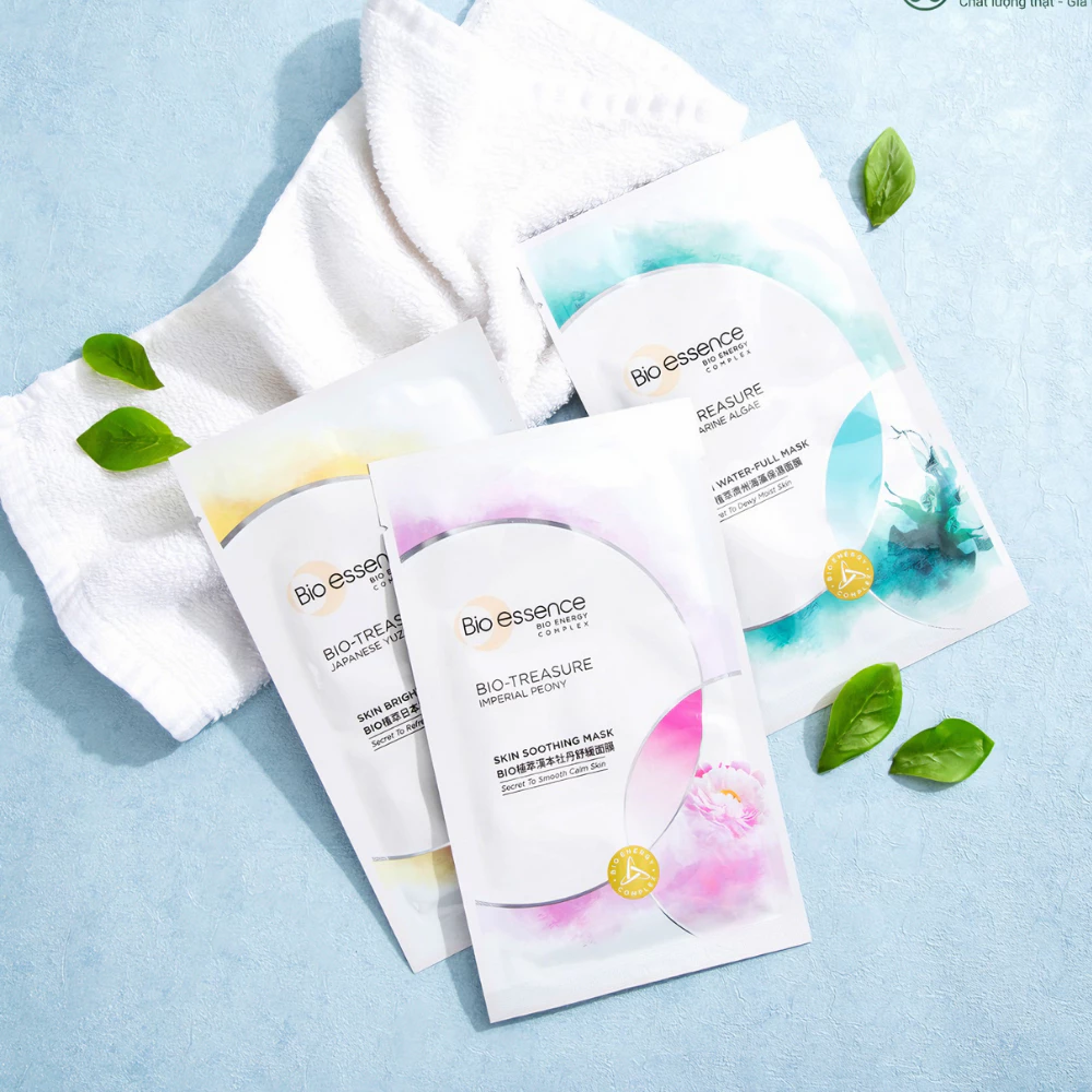 Mặt nạ Bio-Essence Bio Skin Mask quả Thanh Yên/Tảo Biển/hoa Mẫu Đơn 20ml