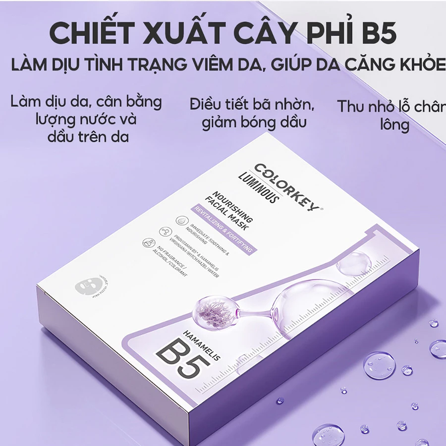 Mặt nạ Colorkey dưỡng ẩm ngừa mụn/sáng da/dịu da 25ml.