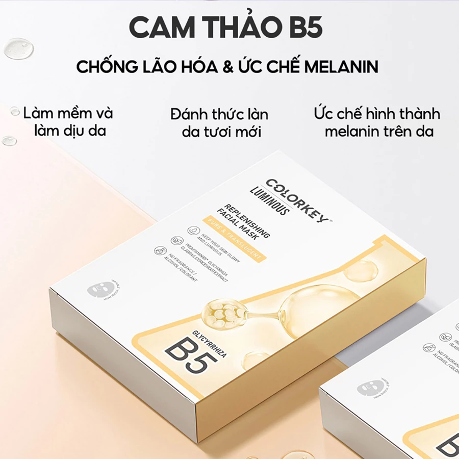 Mặt nạ Colorkey dưỡng ẩm ngừa mụn/sáng da/dịu da 25ml.