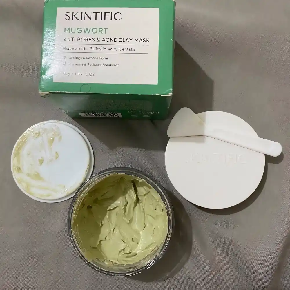 Mặt nạ đất sét Skintific Ngải Cứu cấp ẩm, giảm mụn 55g