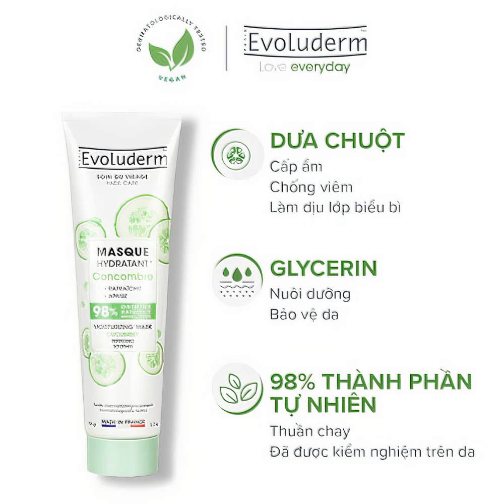 Mặt nạ Evoluderm chiết xuất Dưa Leo dưỡng ẩm da 150g