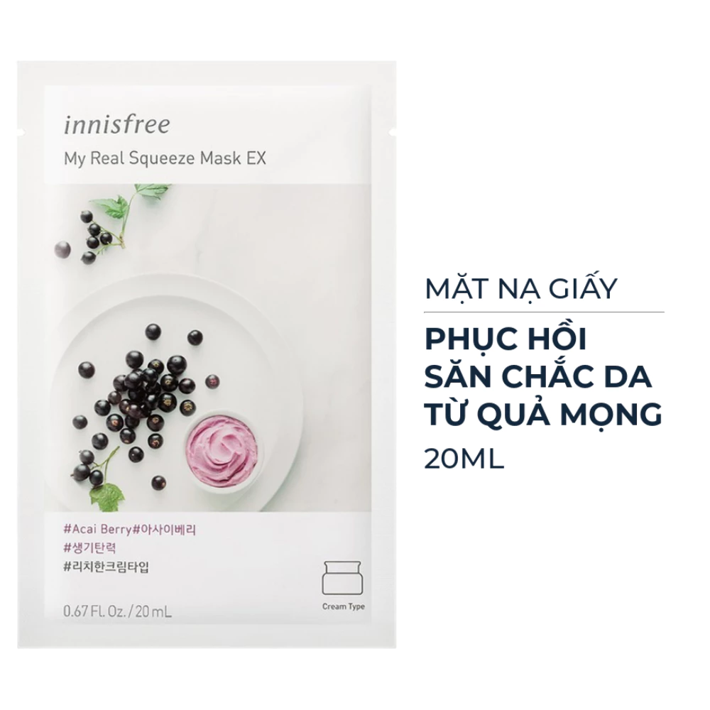 Mặt nạ giấy Innisfree nhiều loại 20 - 22ml
