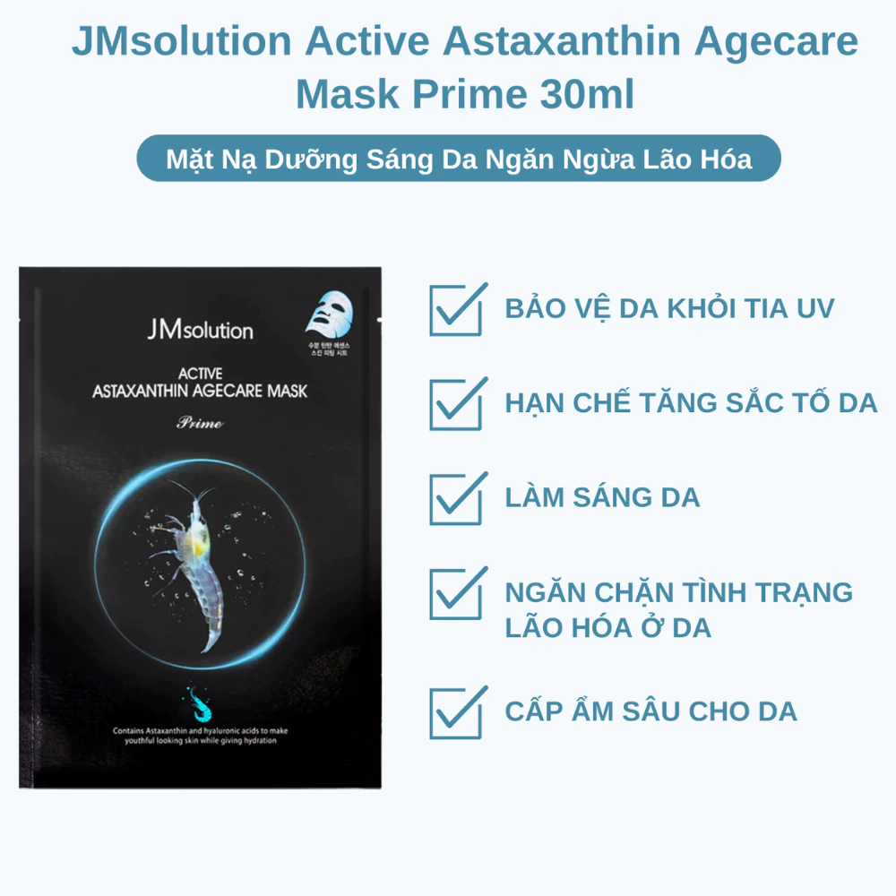 Mặt nạ JMsolution tổ yến dưỡng ẩm/trứng cá tầm phục hồi/sứa biển cấp ẩm/ốc sên hồng dưỡng sáng/tôm ngăn ngừa lão hóa 30m