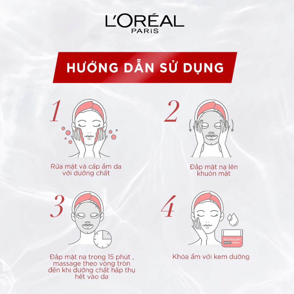 Mặt Nạ L'Oreal dưỡng da Pha Lê trắng sáng 1 Miếng