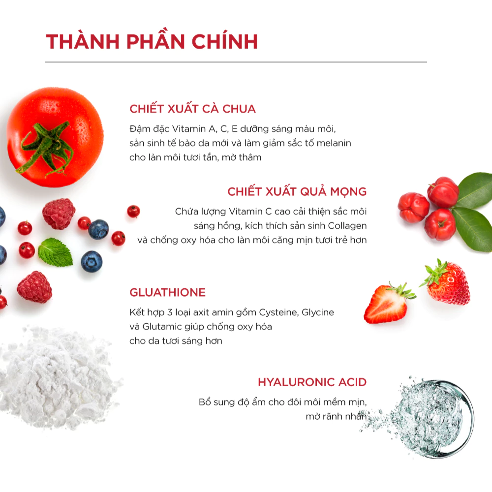 Mặt nạ môi Baby Bright chiết xuất cà chua & Glutathione 10g