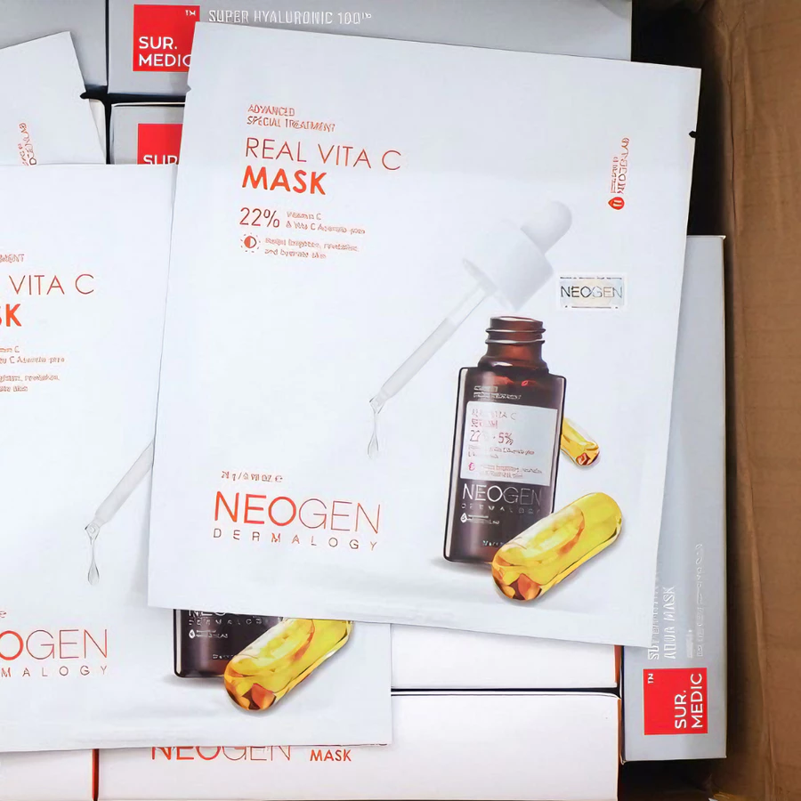 Mặt nạ Neogen Dermalogy 22% Vita C dưỡng sáng, mờ thâm 28g.