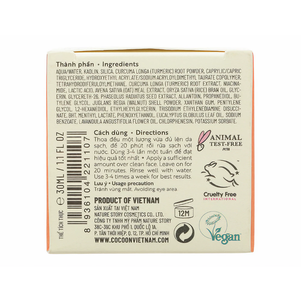 Mặt nạ Nghệ Hưng Yên Cocoon giúp da rạng rỡ mịn màng 30ml/100ml