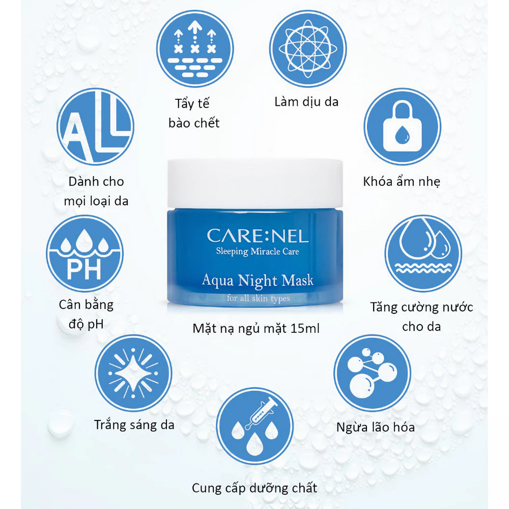Mặt nạ ngủ Care:Nel cấp nước, dưỡng ẩm da 15g