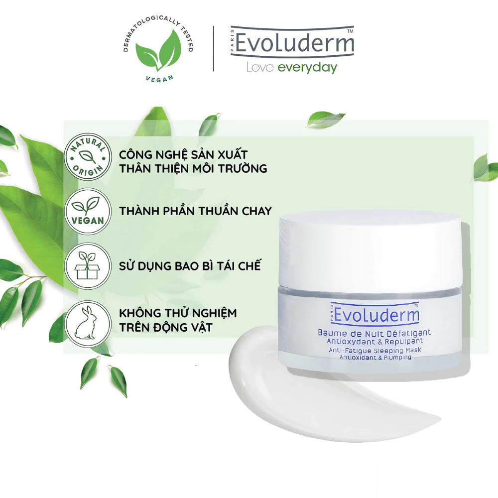 Mặt nạ ngủ Evoluderm giảm mệt mỏi và chống oxy hóa 50ml