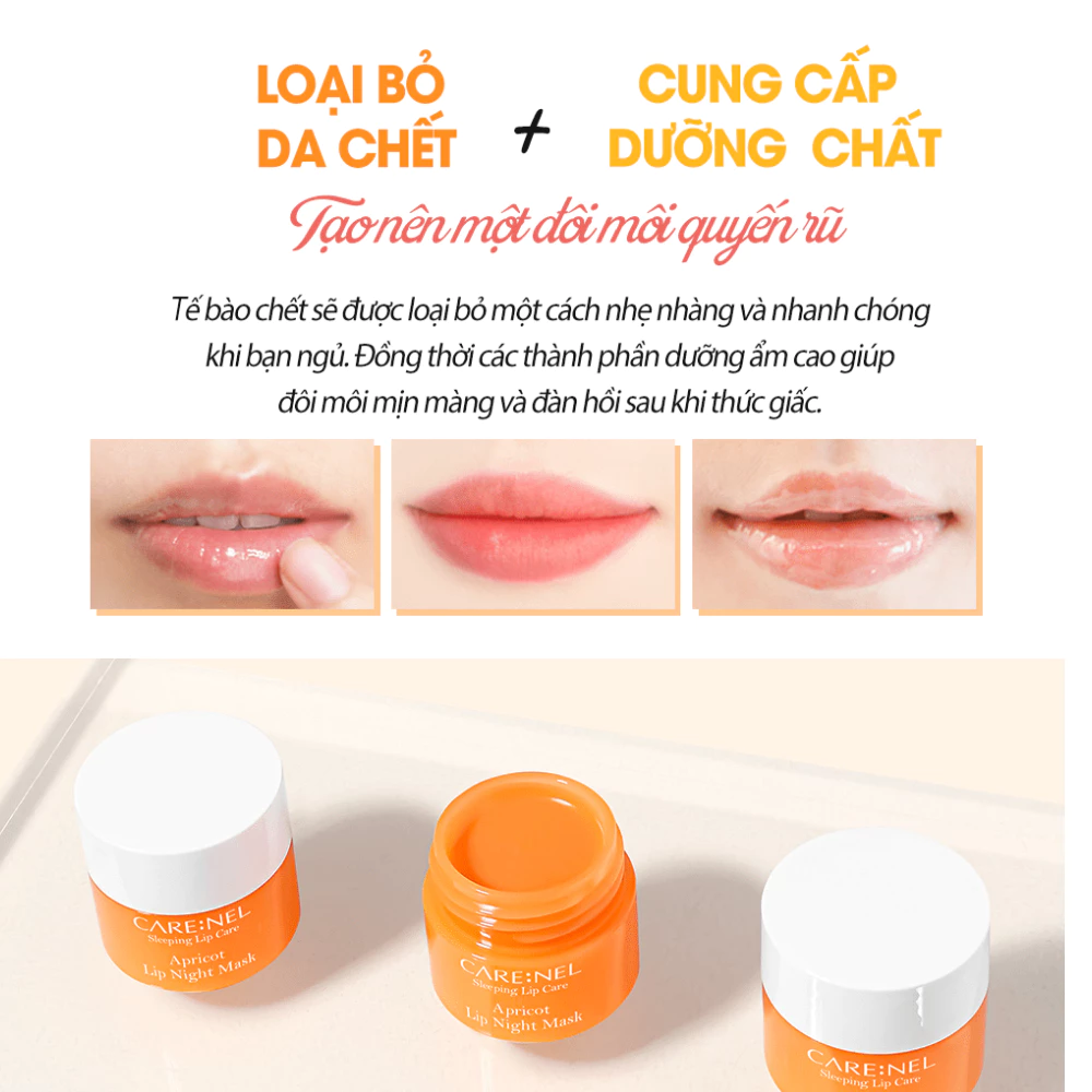 Mặt nạ ngủ môi Care:Nel chiết xuất quả mơ 5g/23g