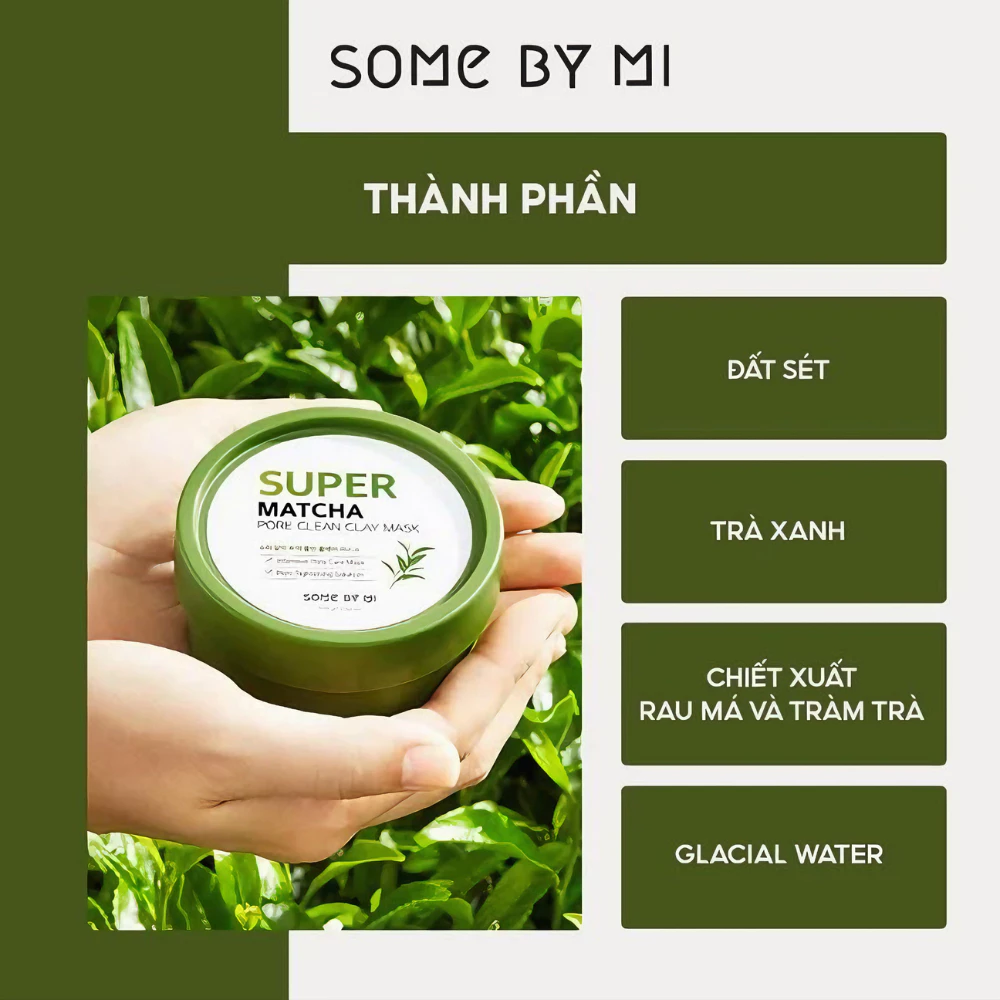 Mặt nạ Some By Mi đất sét Trà Xanh thu nhỏ lỗ chân lông 100g