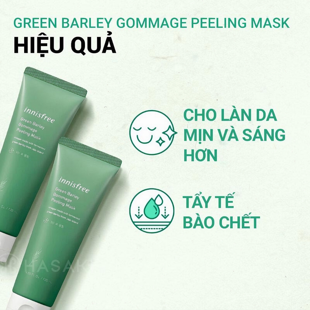 Mặt nạ tẩy tế bào chết innisfree từ Lúa Mạch Xanh 120ml
