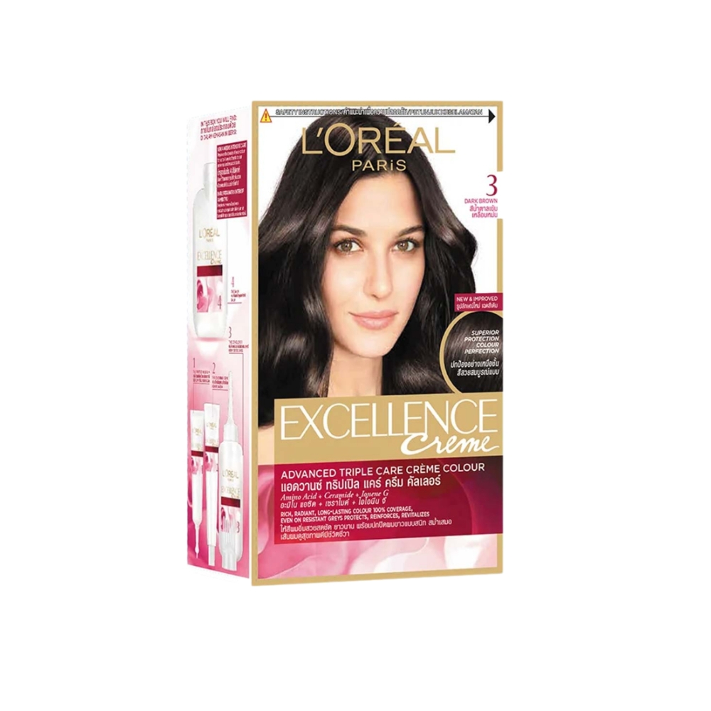 Màu nhuộm L'Oreal dưỡng tóc phủ bạc - nâu đen tự nhiên/đen tự nhiên/nâu tự nhiên/nâu socola 172ml