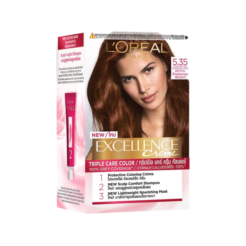Màu nhuộm L'Oreal dưỡng tóc phủ bạc - nâu đen tự nhiên/đen tự nhiên/nâu tự nhiên/nâu socola 172ml