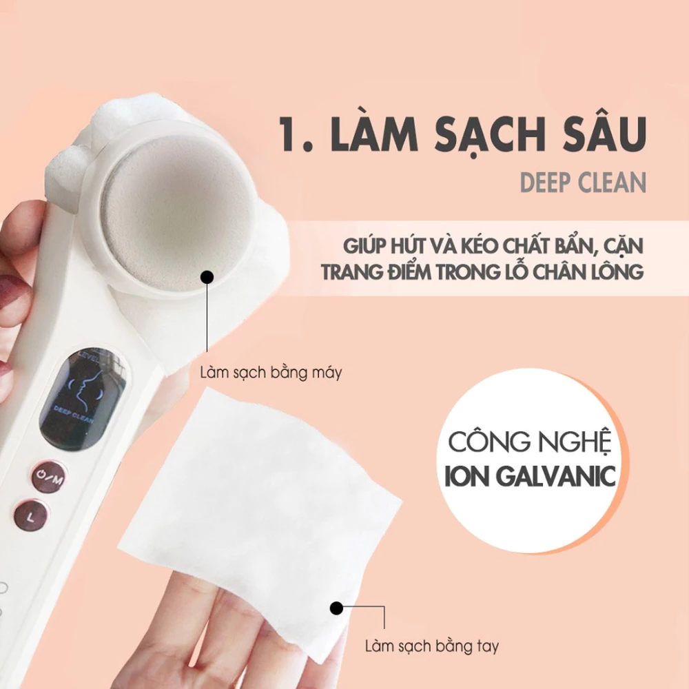 Máy đẩy tinh chất Halio dưỡng sáng nóng lạnh - màu trắng/màu hồng