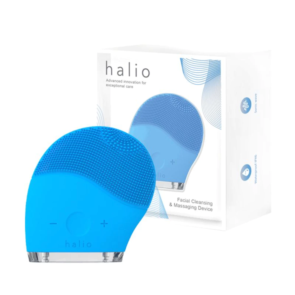 Máy rửa mặt Halio dành cho mọi loại da - màu xanh da trời/màu hồng đậm