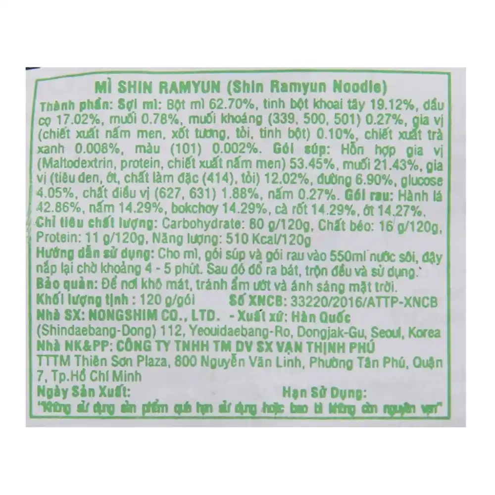 Mì cay Shin Ramyun Nongshim gói 120g