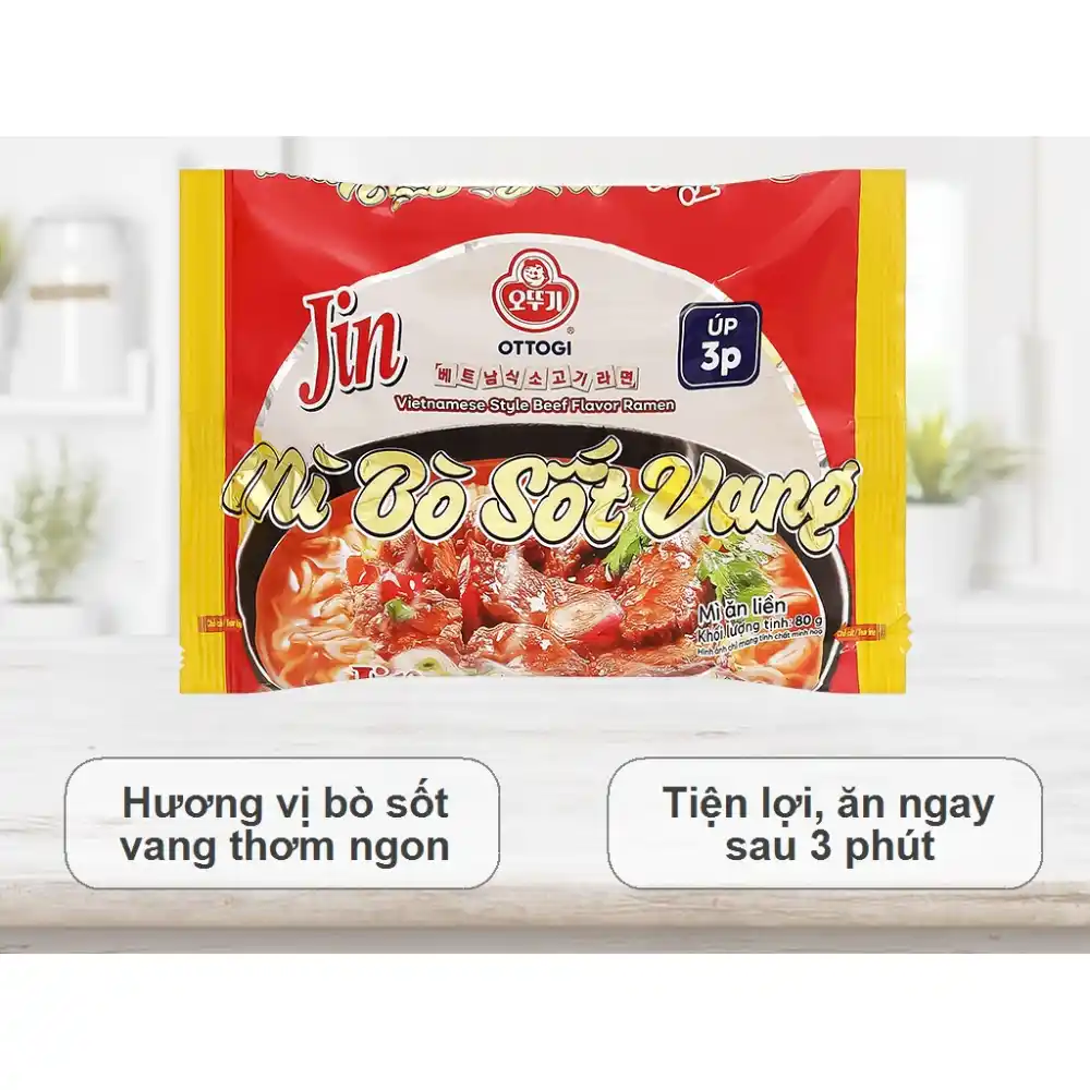 Mì Jin Ottogi vị bò sốt vang gói 80g