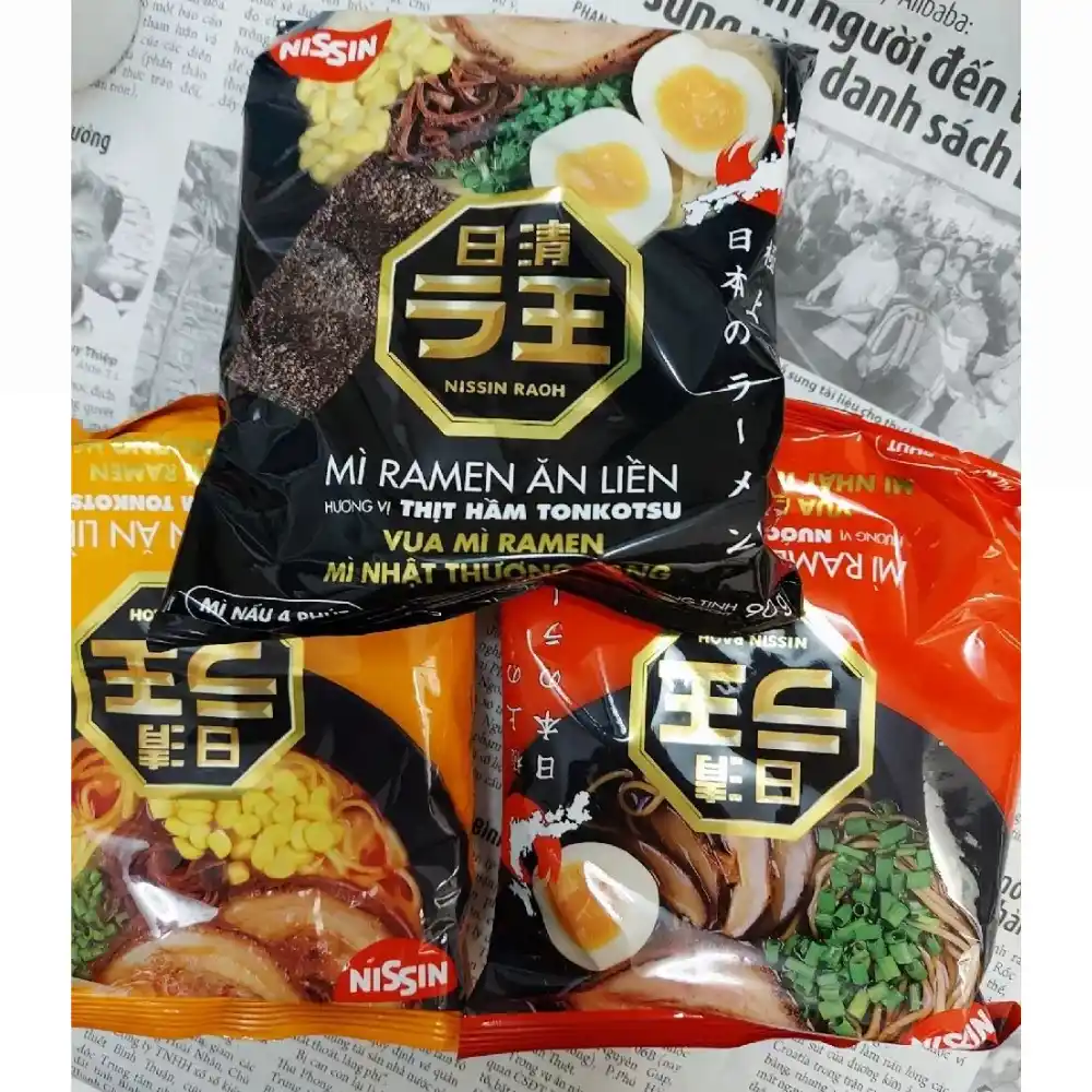 Mì ramen Nissin vị thịt hầm/thịt hầm cay/nước tương Nhật Tonkotsu gói 90g/95g/97g