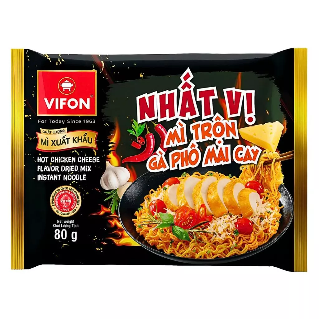 Mì xuất khẩu Nhất Vị Vifon vị tôm chua cay/gà phô mai gói 80g