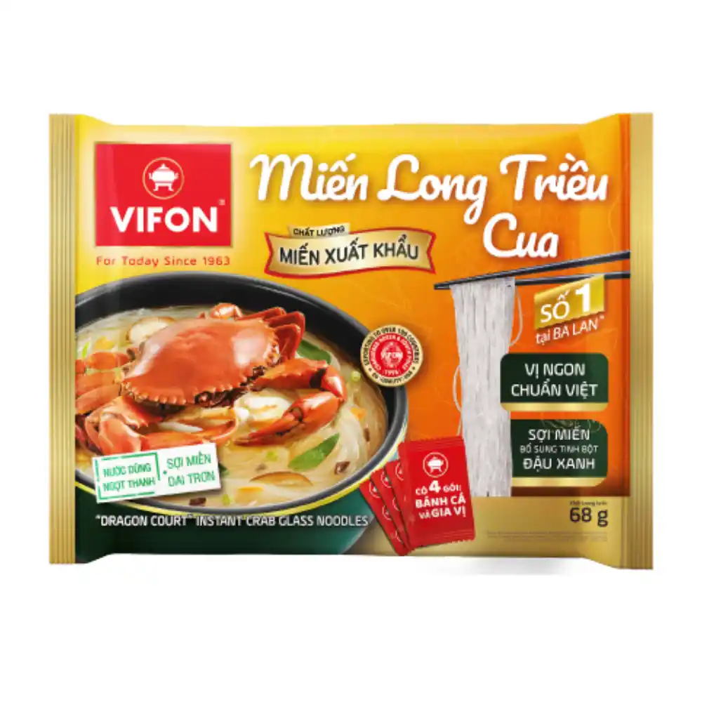 Miến sườn heo/cua Vifon Long Triều gói 68g (chất lượng xuất khẩu)