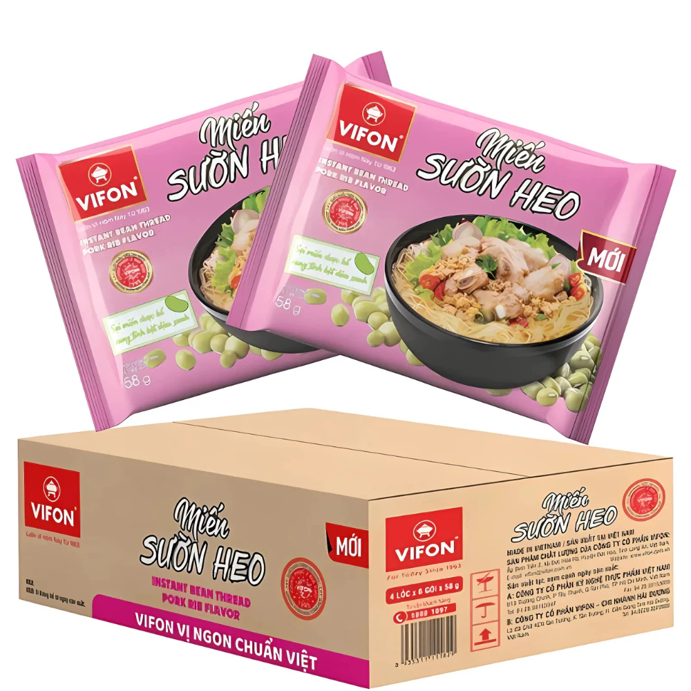 Miến Vifon vị lẩu thái/sườn heo/mang vịt gói 58g/60g