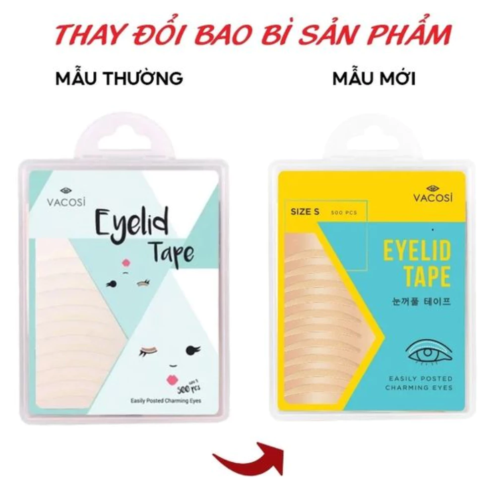 Miếng dán kích mí Vacosi hộp vuông size S 500 miếng