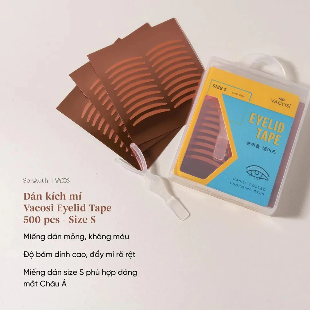 Miếng dán kích mí Vacosi hộp vuông size S 500 miếng