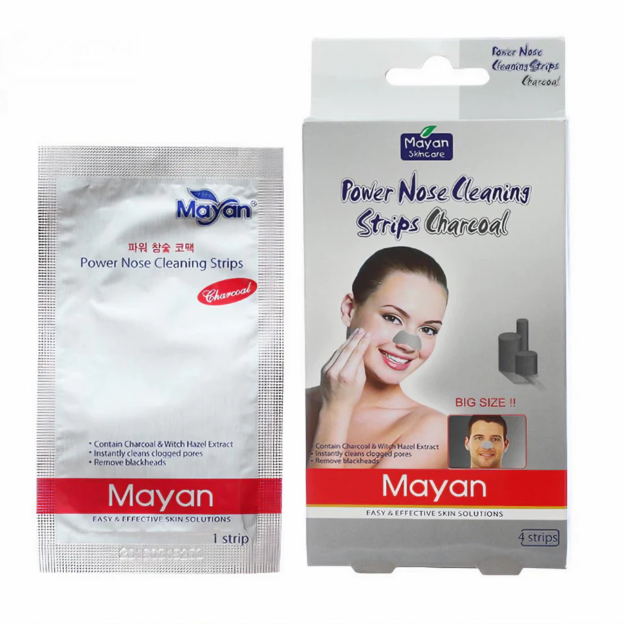 Miếng dán mũi lột mụn Mayan than hoạt tính 4 miếng