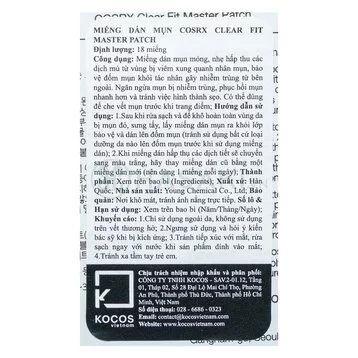 Miếng dán mụn Cosrx che mụn hiệu quả, siêu mỏng 18 miếng
