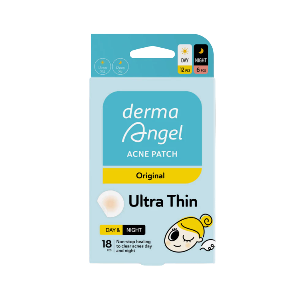 Miếng dán mụn Derma Angel dùng cho ngày & đêm 18 miếng và ngày/dêm 12 miếng