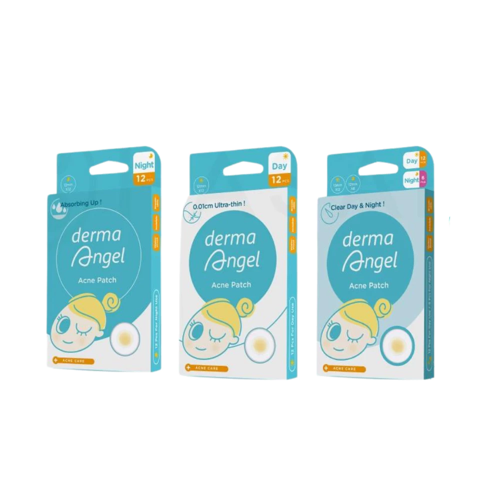 Miếng dán mụn Derma Angel dùng cho ngày & đêm 18 miếng và ngày/dêm 12 miếng
