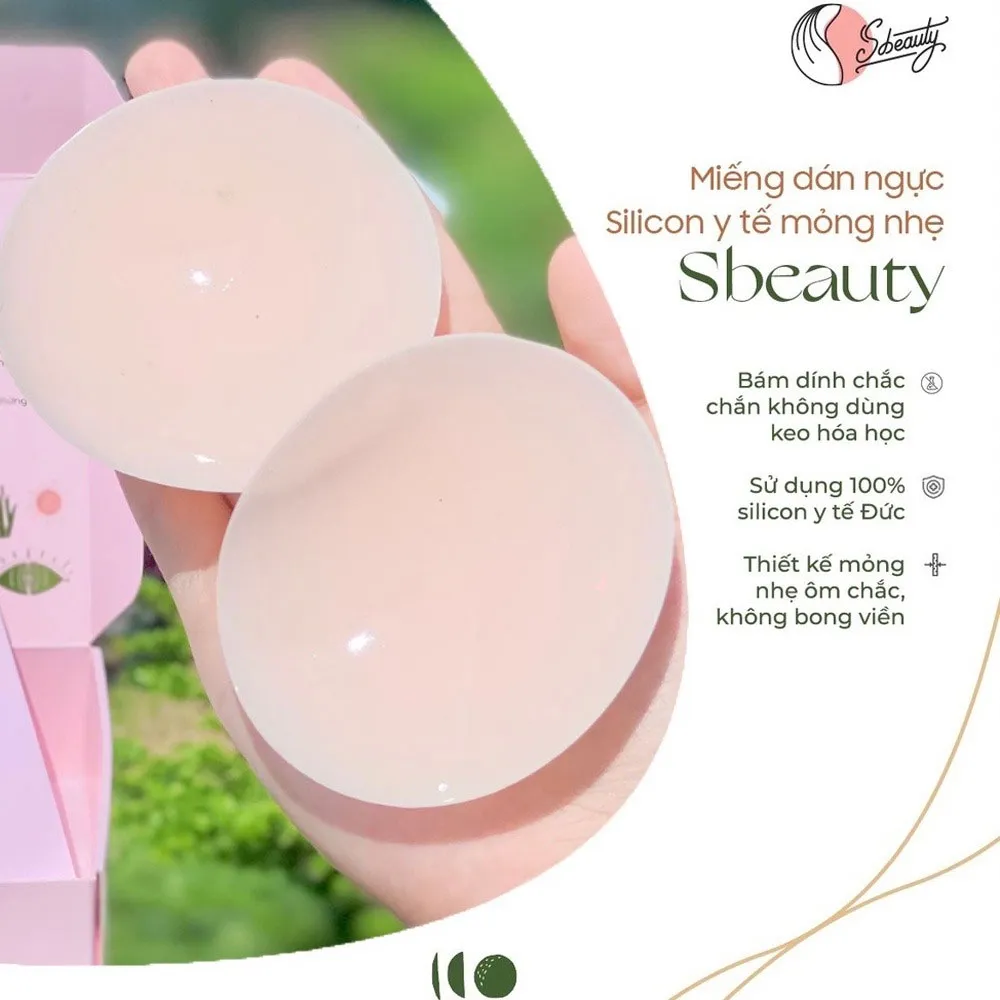 Miếng dán ngực Sbeauty silicon có keo