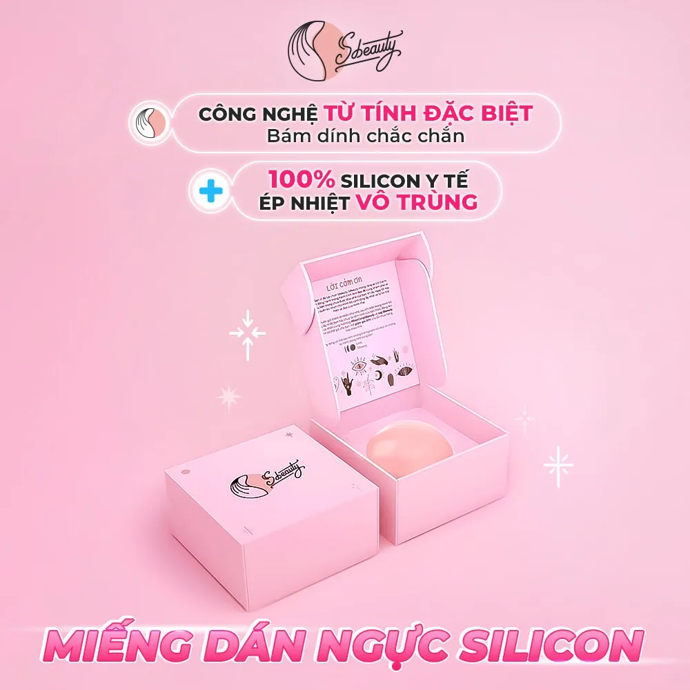 Miếng dán ngực Sbeauty silicon từ tính không keo