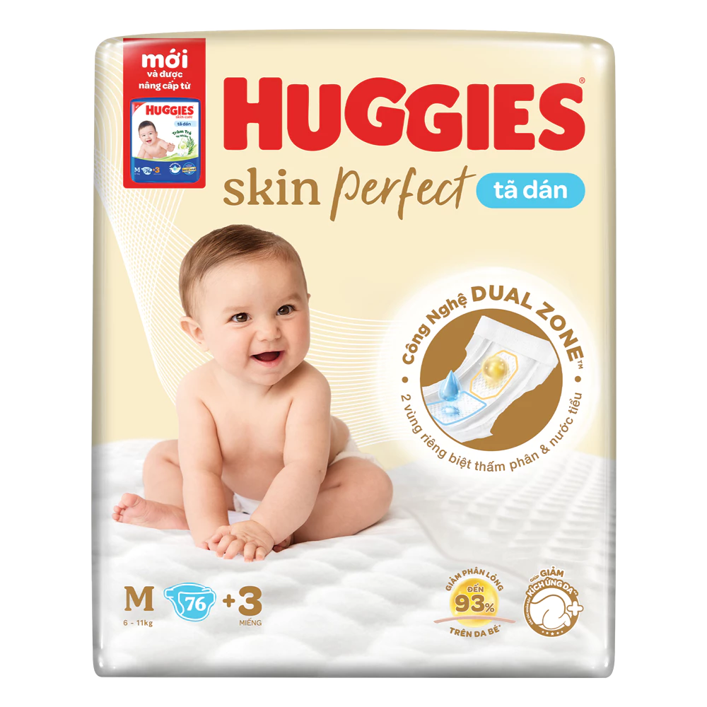 Miếng lót/tã dán/quần Huggies Skin Perfect size NB1108/NB260/NB70/S54/S80/M49/M76/M70/L60/XL52/XXL48