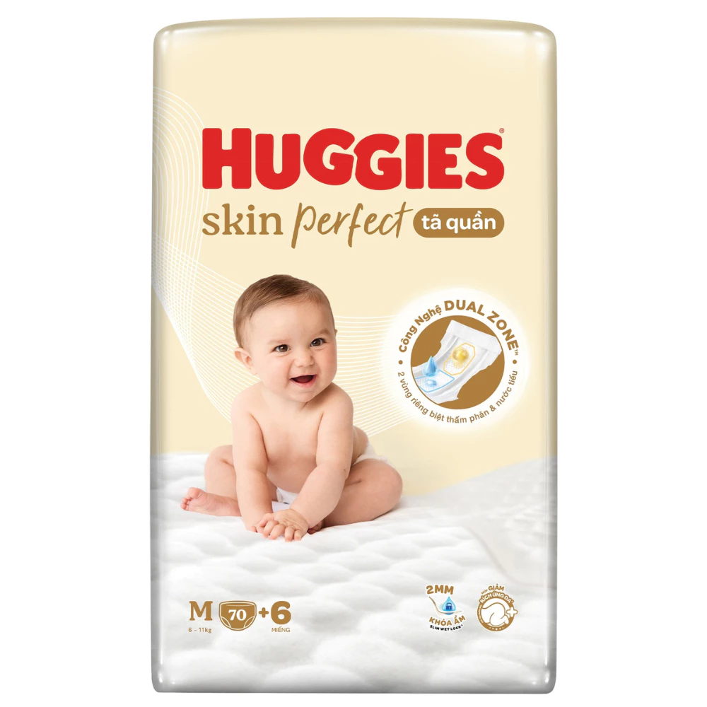 Miếng lót/tã dán/quần Huggies Skin Perfect size NB1108/NB260/NB70/S54/S80/M49/M76/M70/L60/XL52/XXL48