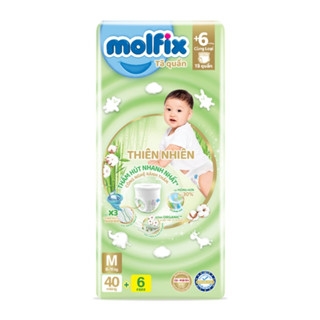 Miếng lót/tã dán/tã quần Molfix thiên nhiên size NB190/NB260/NB70/S/M/L/XL/XXL/XXXL cho bé từ dưới 1 tháng - 35kg