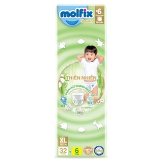 Miếng lót/tã dán/tã quần Molfix thiên nhiên size NB190/NB260/NB70/S/M/L/XL/XXL/XXXL cho bé từ dưới 1 tháng - 35kg