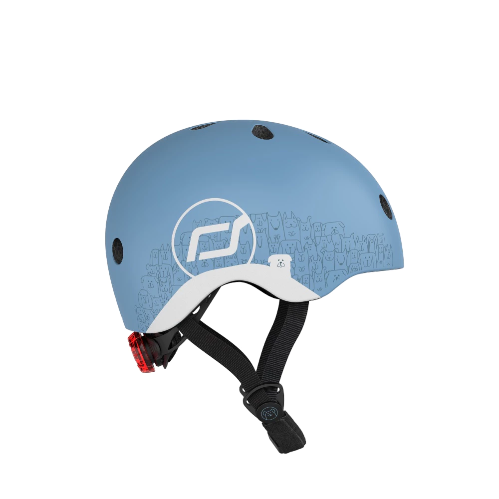 Mũ đội đầu phản quang cho bé Scoot and Ride Steel/Rose/Forest/Ash size XXS