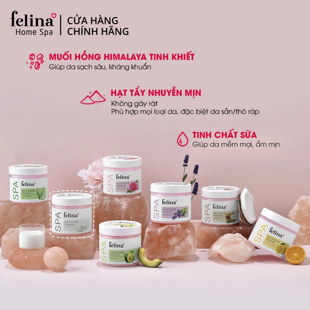 Muối tắm tẩy tế bào chết felina 500g